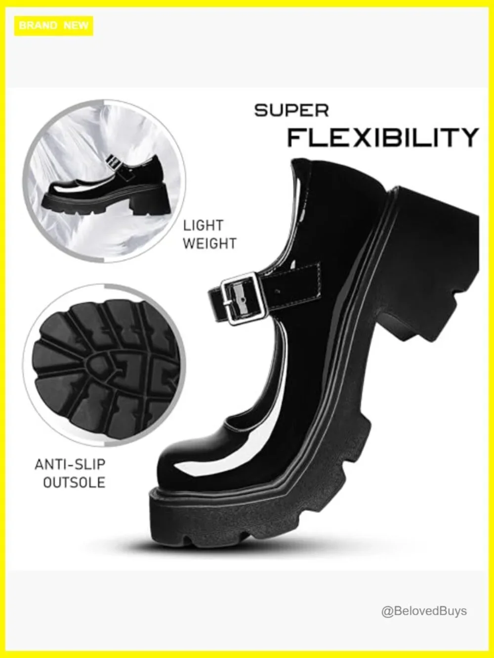 Mary Janes Platform Chunky Heel Round Toe Ankle Strap Pumps Shoes Women